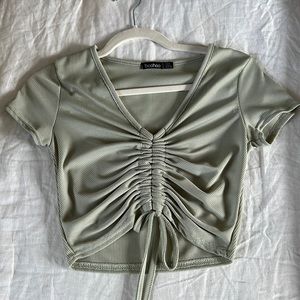 Boohoo sage green top. Worn once. Size US 4
